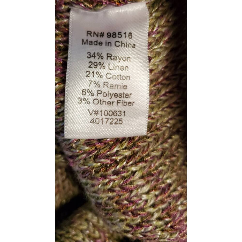 Coldwater Creek Short Sleeve Oversized Multicolored Knit Sweater Plus Size 1X - Picture 5 of 6